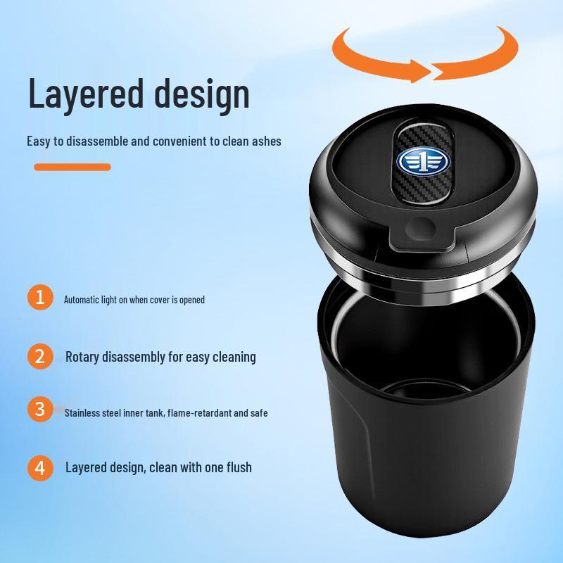 Fits Older FAW Besturn Models: X80, B30, B50, X70, X4, Senya R8, Vizi, Xiali - Car Ashtray.