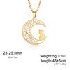 Teamer Cat Kitten Pendant Necklace Stainless Steel Pet Animal Necklace Cute Funny Cat Daily Jewelry for Women Girls No Rust