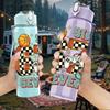 1PC Six Seven Basketball Theme Art 750ml Color Plastic Sports Water Bottle Leakproof Flip Straw Lid Suitable for Sports Office Home Use