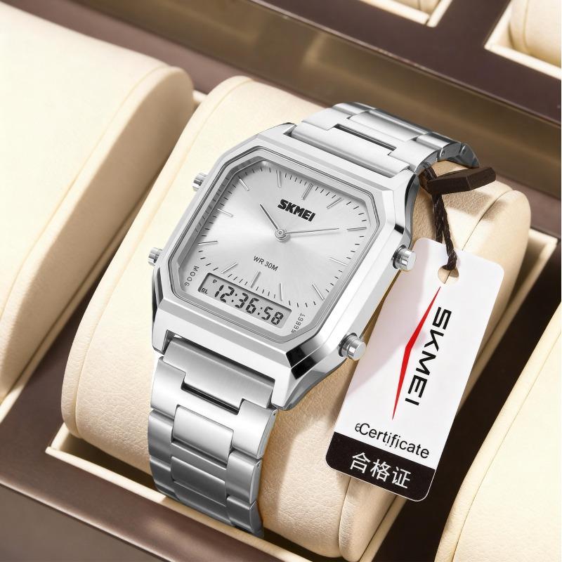 

Gold square women s watch niche light luxury steel belt waterproof alarm clock men s watch
