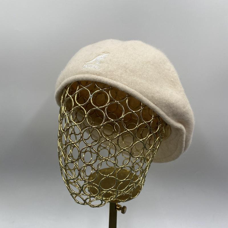 7Colors Forward Hat Imitation Wool Kangaroo Beret Embroidered Beret Cap