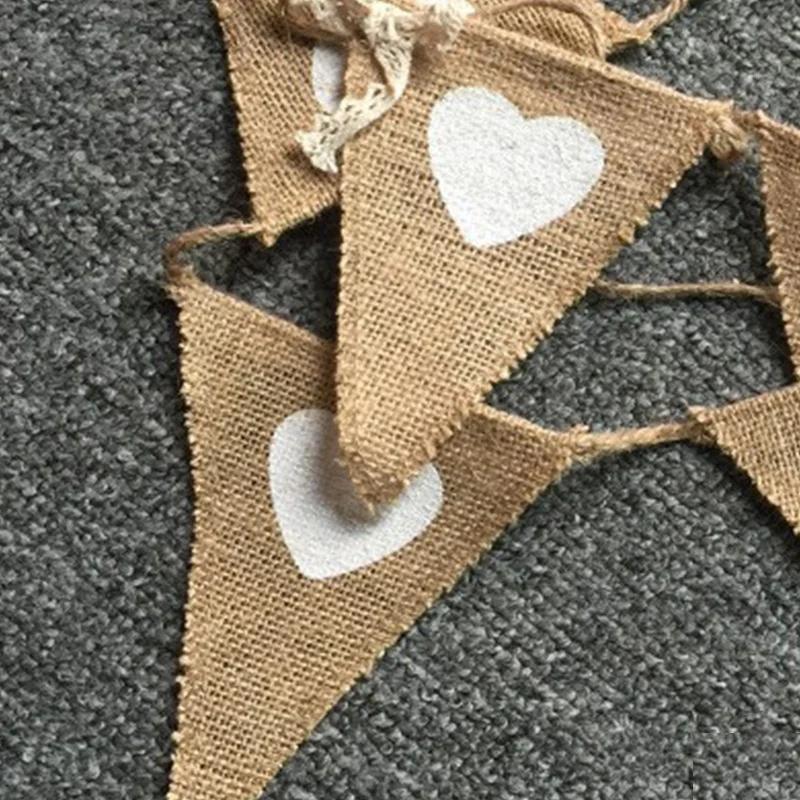 Linen Vintage JUST MARRIED Wedding Banner Photo Props Bunting Birthday Party Decorations Kids