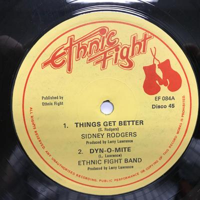12inch Record SIDNEY RODGERS & ETHNIC FIGHT BAND - Things Get Better / Miracle Worker EF084 Ethnic Fight UK Reggae, Ska & Dub Used