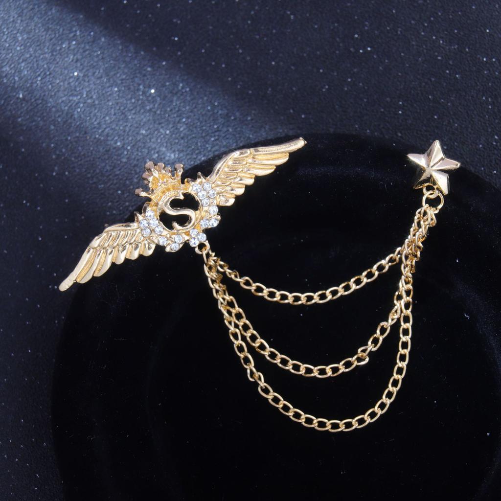 Fashion Baroque Vintage Diamond Brooch Men'S Suit Accessories Personalized Wedding Long Jacket Corsage Badge