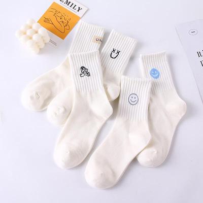 Women's Mid-Calf Cartoon College Style Cotton Socks for Autumn and Winter