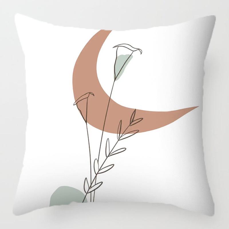Morandi Abstract Artistic Patterns Throw Pillow Cover with Short Plush Print for Living Room Sofa Decoration Cushion Cover