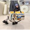 Color Block Oxford Cloth Gym Duffle Bag Large Capacity Travel Bag with Shoe Compartment & Adjustable Strap
