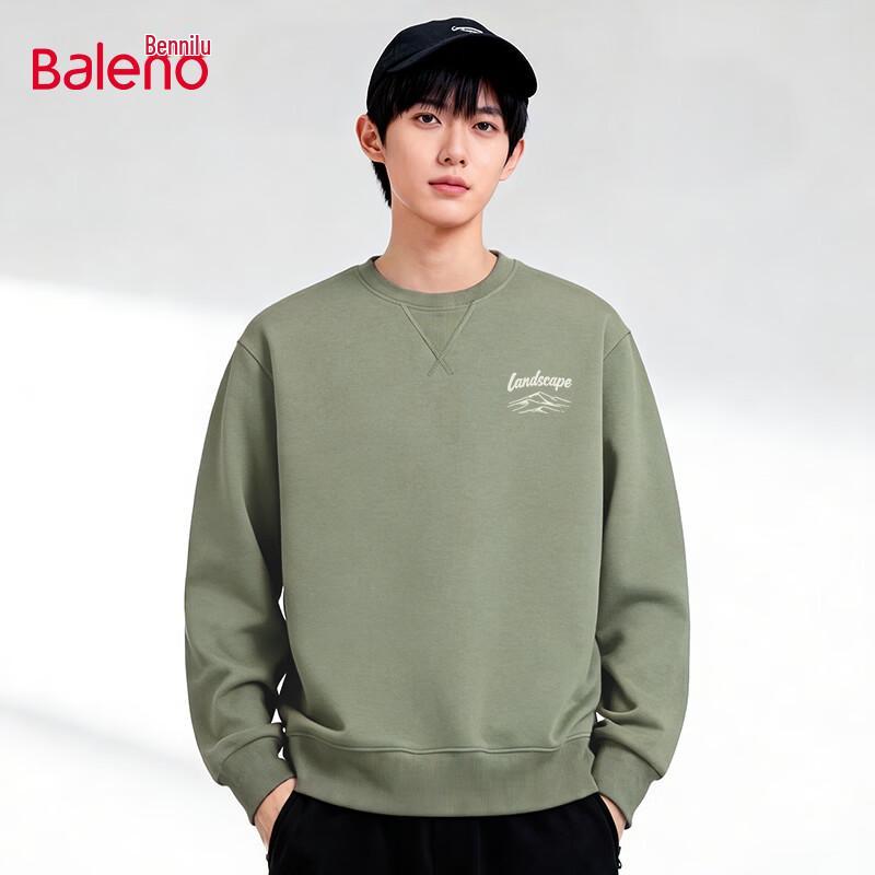 Baleno Men's Casual Letter Print Round Neck Sweatshirt