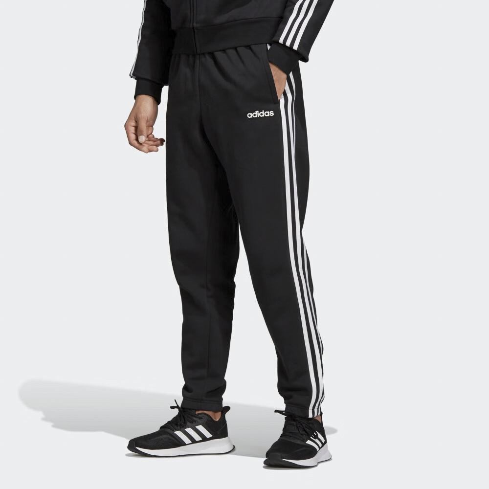 Adidas Pantaloni din fleece Essentials cu 3 dungi Pantaloni pentru bărbați Negru DQ3093