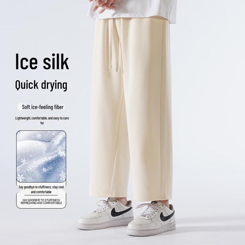 

Мужские летние укороченные повседневные брюки прямого кроя из ледяного шелка Jeanswest 3XL