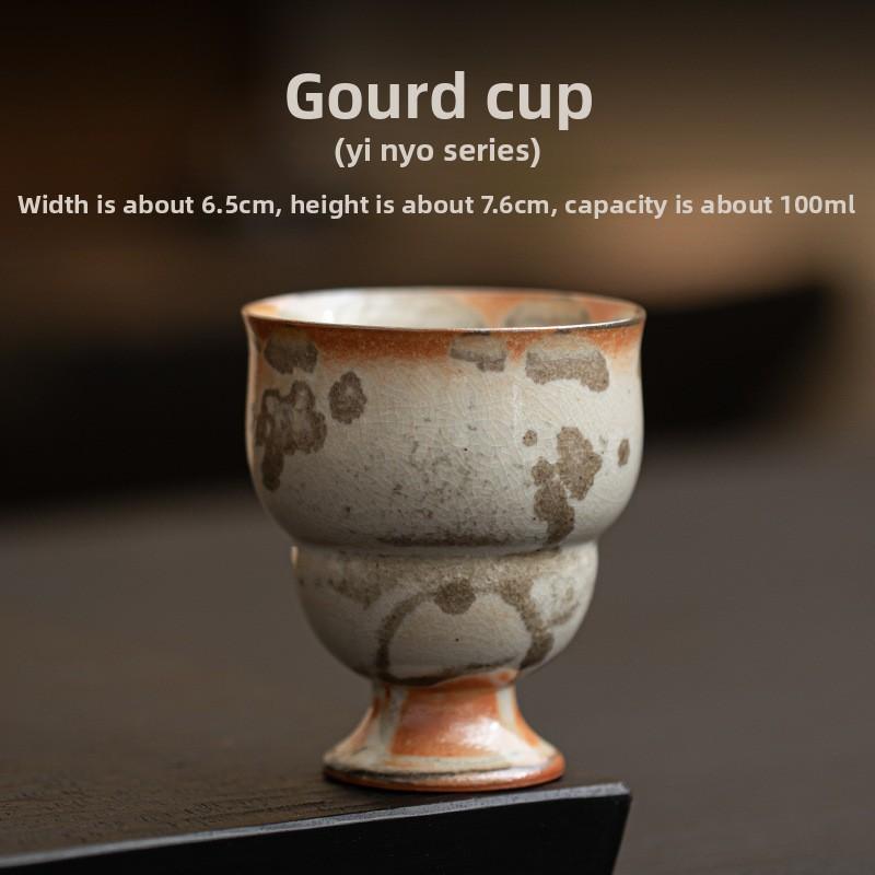 Ru Kiln Zhiye Cat Tea Cup Ceramic Retro Porcelain Teacups Master Cup High Foot Tasting Mug Chinese Kung Fu Japanese Tea Teaware