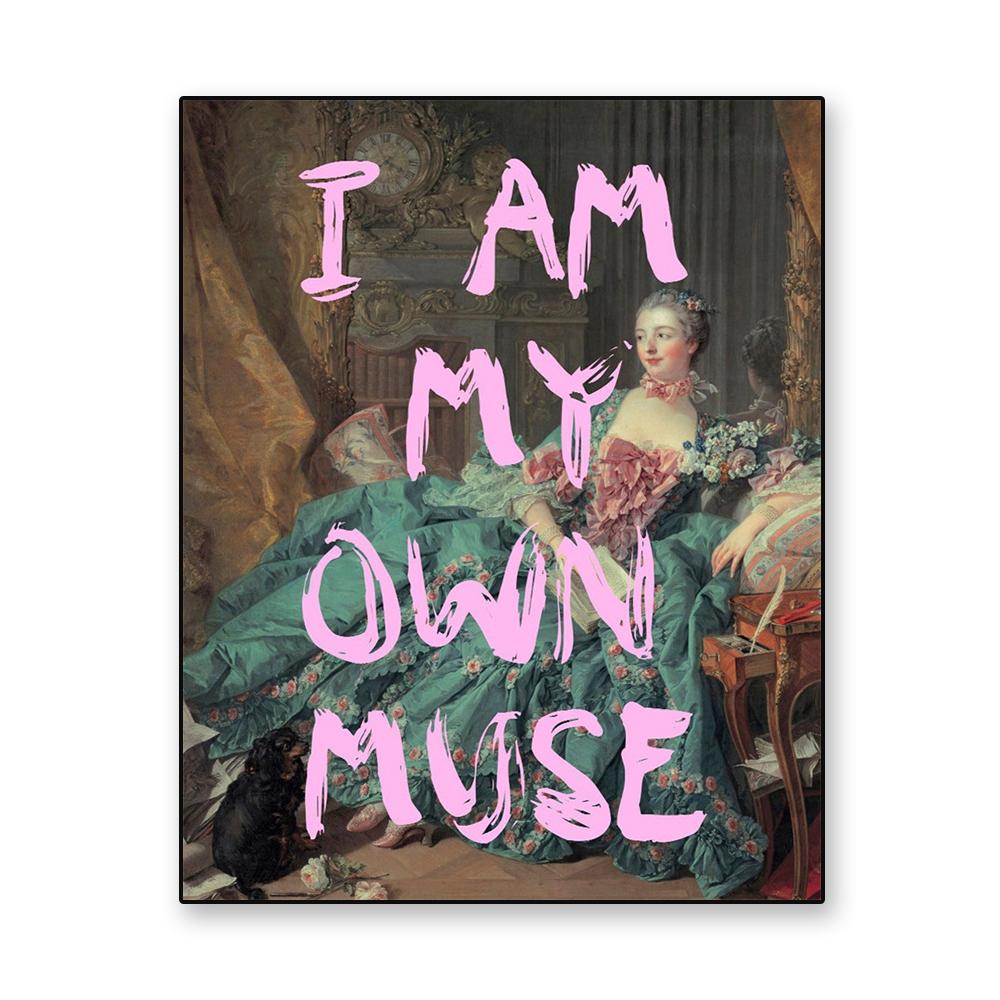 

Ретро, ​​смішне змінене мистецтво, плакат, вінтажний портрет, принт, рожева цитата, полотно, живопис, рококо, бароко, плакат, галерея, домашній декор для стін 30x40cm no frame