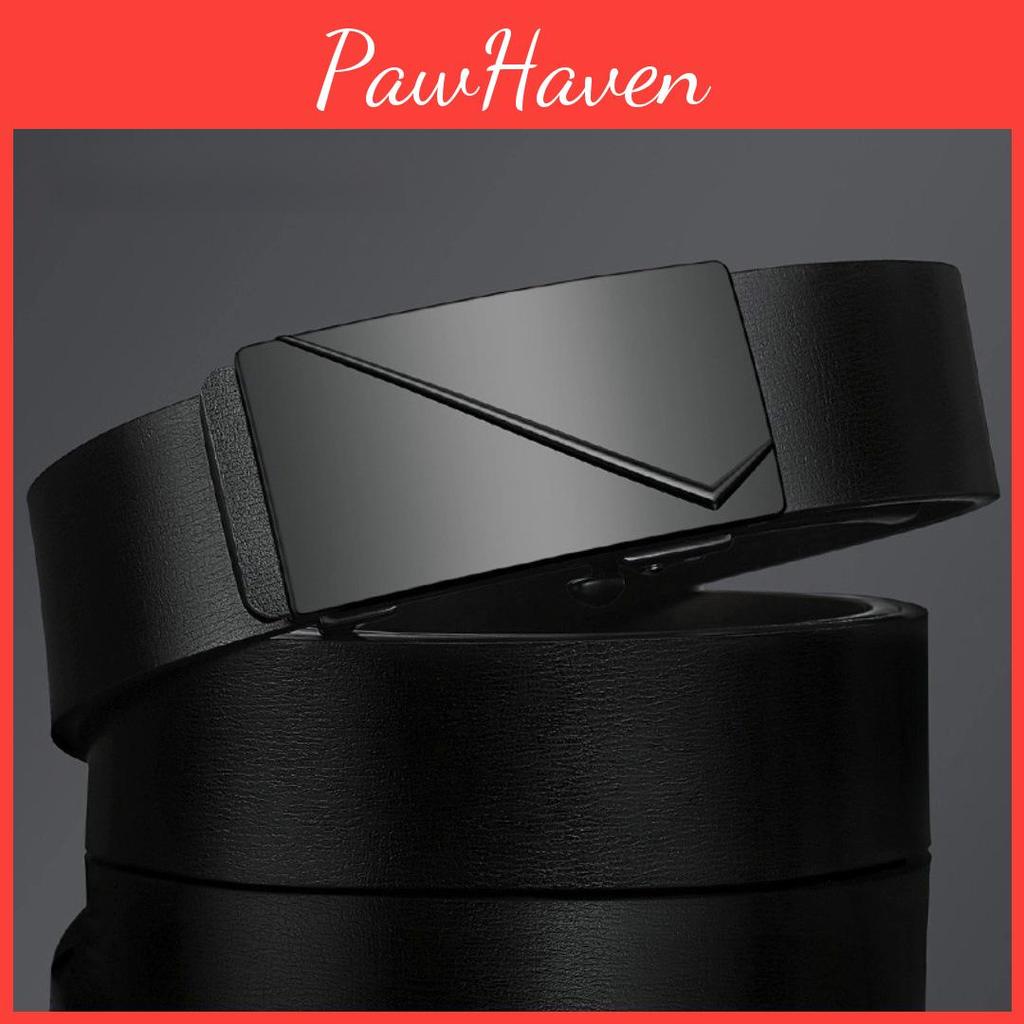 Minimalist Pu Leather Automatic Buckle Belt For Business Casual Wear