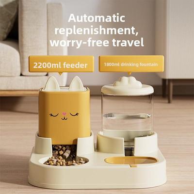 Katzennapf, Hundenapf, Futterautomat, Katzennapf für Futter, Katzenfutter, Doppelnapf und Wassernapf integriert
