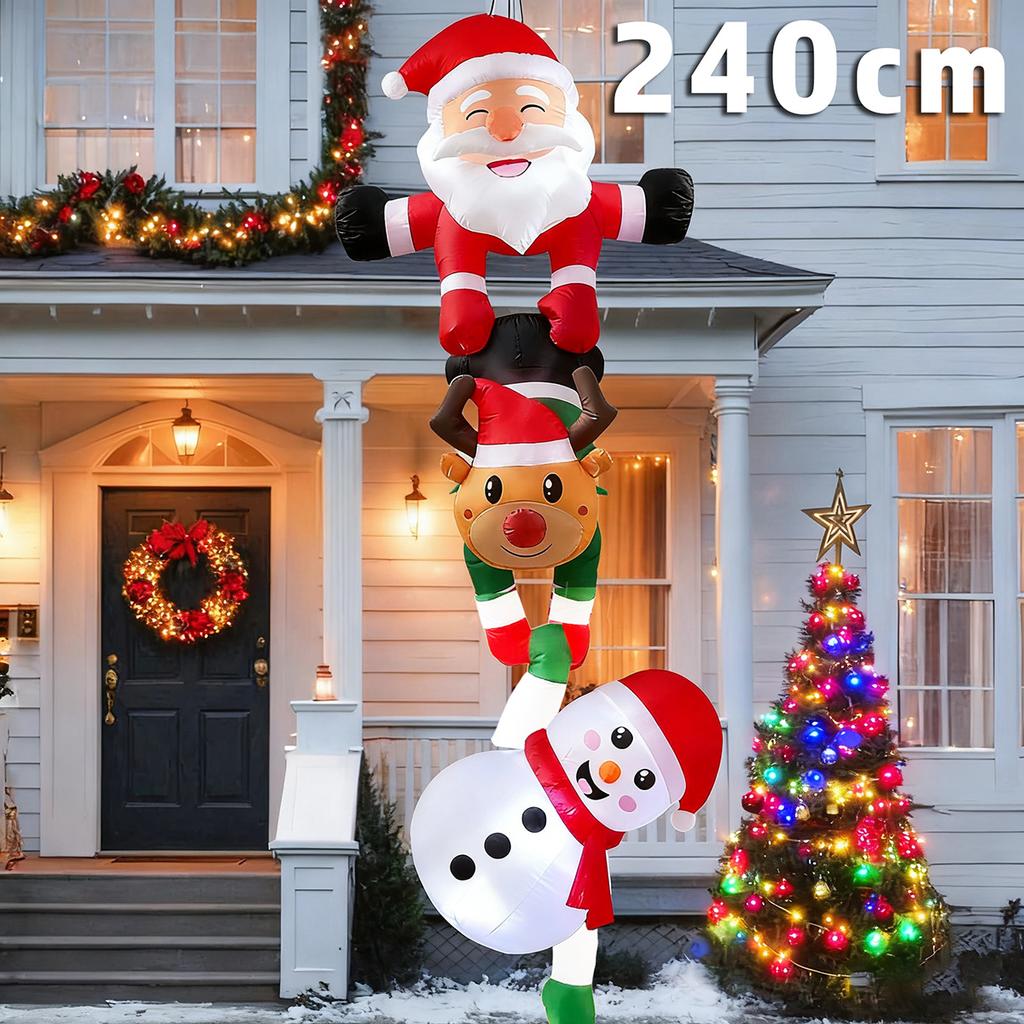 Creative Movable Santa Claus Inflatables Outdoor Hanging Blow Up 2026 Christmas Decoration for Holiday Party Garden New Year