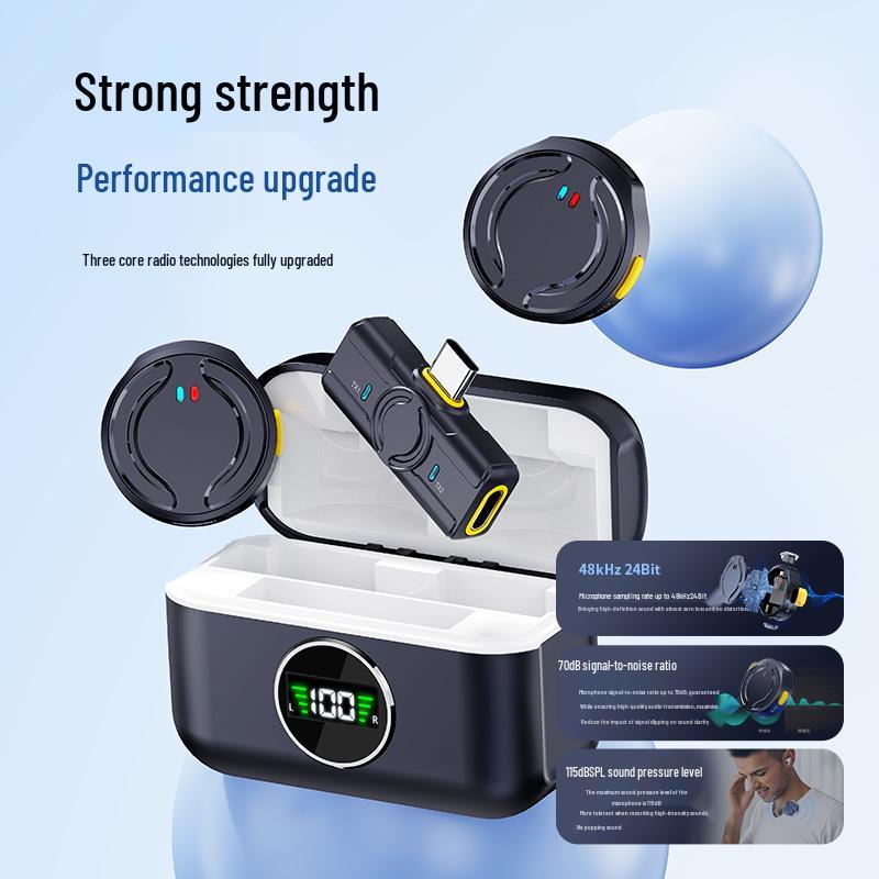Q81 Wireless Lavalier Microphone with Charging Case - Dual Smart Noise Reduction for Douyin Live.