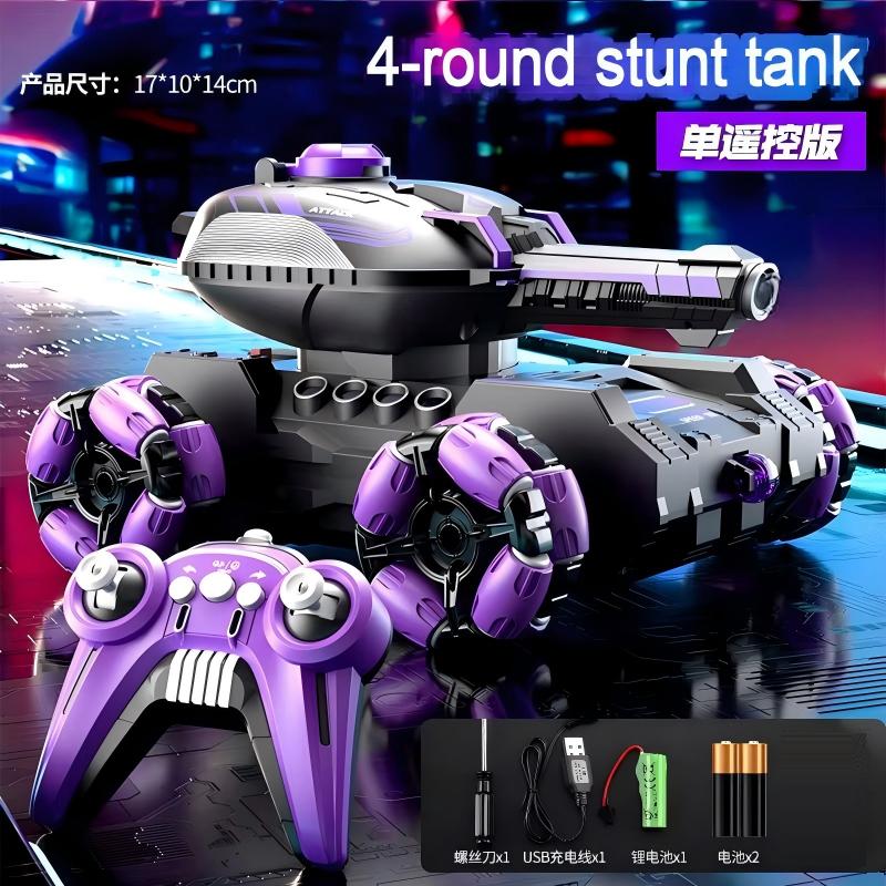 

4-6 Wheel Stunt RC Car 2.4G Transformable Robot Tank Toy with LED Light Rotating Drift for Boys And Girls Outdoor Playtime Gift