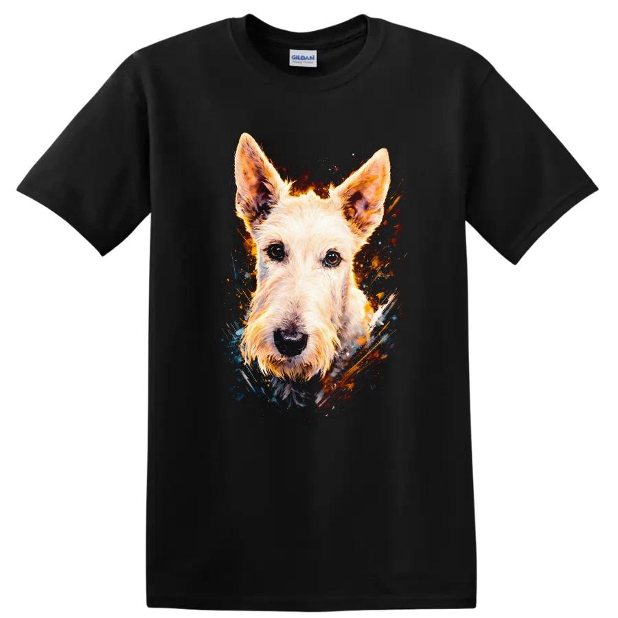 Dog Lover T Shirt Artistic Dog Portrait Colorful Fur Design Cute Tee