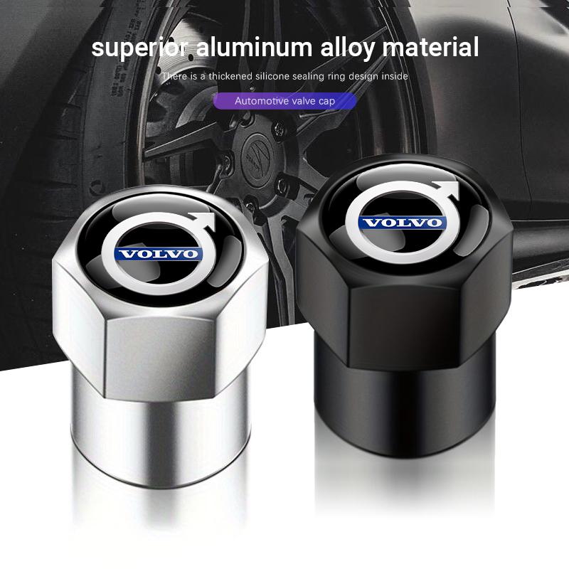 For Volvo Aluminum Alloy Car Wheel Valve Stem Caps Tire Air Stem Covers For Volvo Xc60 Xc90 V40 V60 S60 XC40 V50 V90 S80 C40 V70
