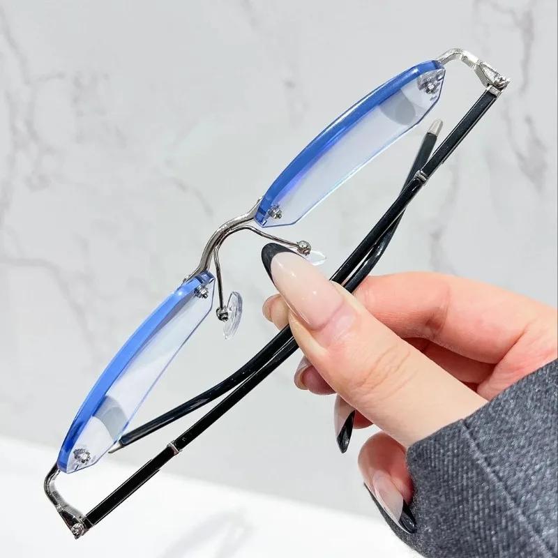 2PCS Retro Rimless Sunglasses New Women's Sun Glasses Frameless Glasses Unisex Freely Paired with Icy Summer Days UV400 Eyewear