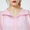 adidas Neo Solid Color Logo Stripe Woven Hooded Sports Jacket Women Clear-Pink GP5471
