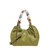 Women's 2025 Spring/Summer Pleated Chain Bucket Crossbody Bag