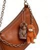 Monkey Keychain 2D Acrylic Cute Monkey Holding Plush Toy Hanging Pendant for Backpack Purse Car Keys Aceessory
