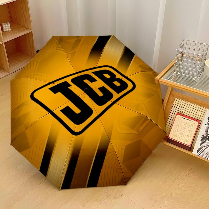 JCB Print 8?Rippen Automatischer Regenschirm Winddicht Leicht Faltbarer Regenschirm Für Reisen im Freien