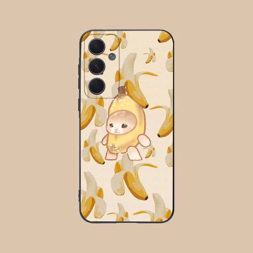 Banana Phone Case For Samsung S25,24,21,22,23,20,S30,Ultra,Plus,Fe,Lite,Note,5G Black Soft