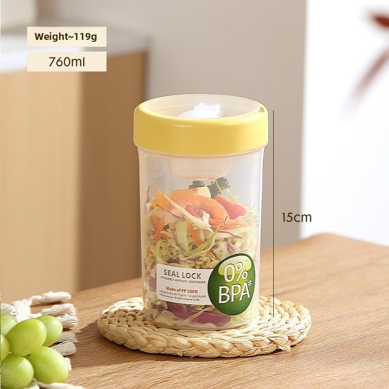 Portable Salad Bowl With Sealed Lid For Light Meals And Snacks