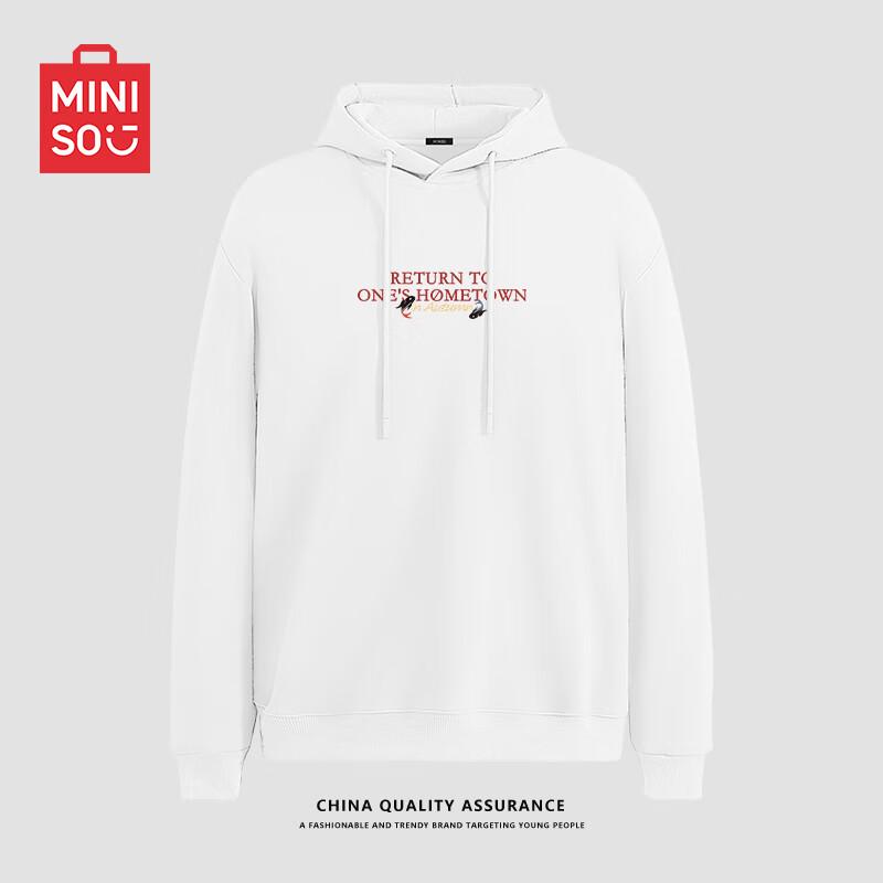 MINISO Men's American Cityboy Loose Hooded Sweatshirt