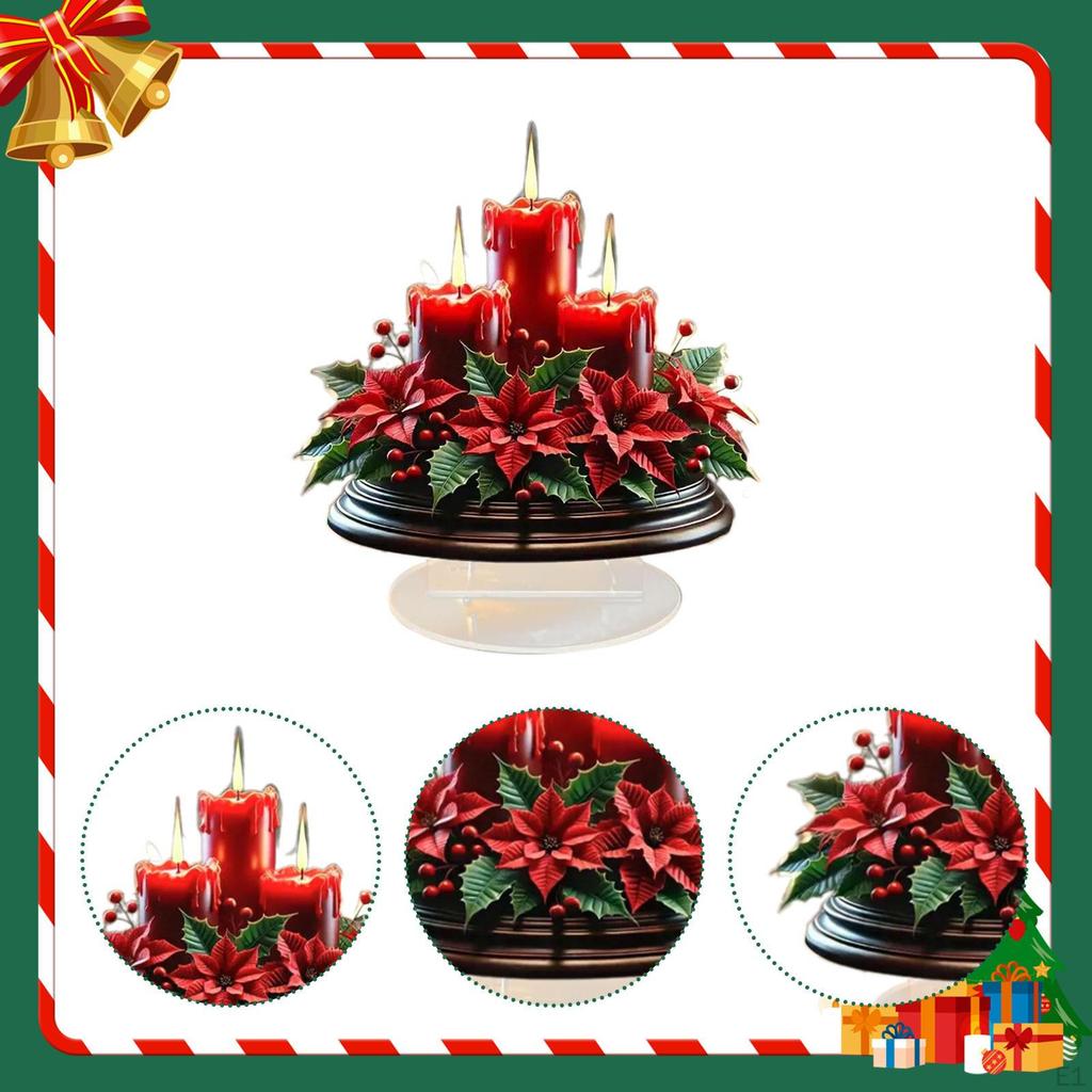 Vánoční dekorace 2D akrylová cedule sběratelská s podstavcem ozdoby stolní dekorace