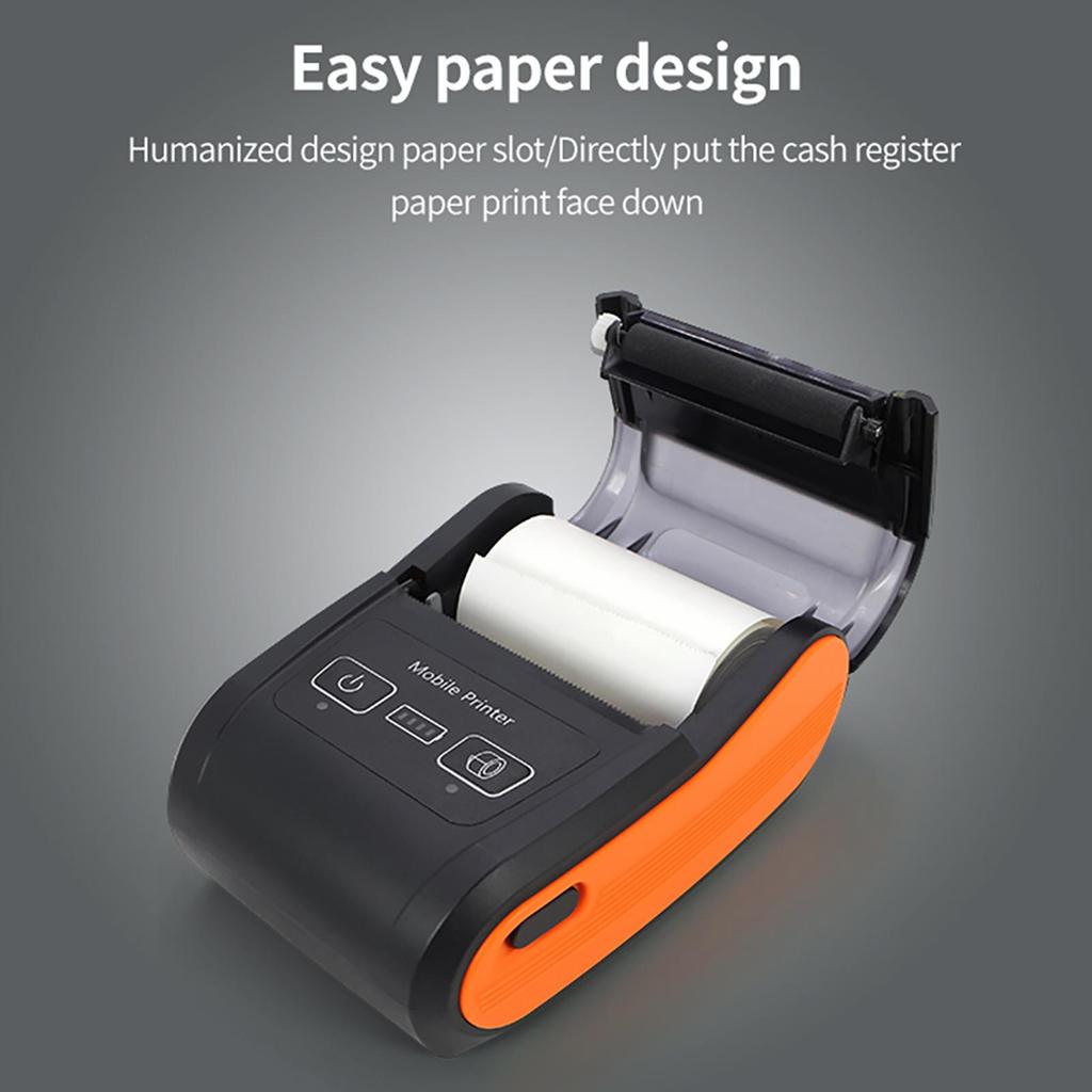Tragbarer Belegdrucker 58 mm Mini Thermodruck Kabellos BT USB-Verbindung 203 dpi Mobile