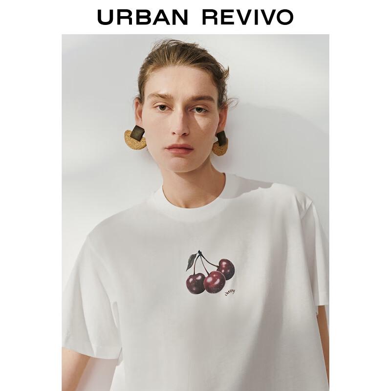 UR 2025 Cherry Print Cotton Loose T-Shirt