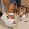 Sommer Damenschuhe Hohe Absätze Sandalen 2026 Neu Lässig Plateau Keilabsatz Sandalen Damen Mode Offene Zehenpartie Rom-Schuhe Damen Sandalias Mujer
