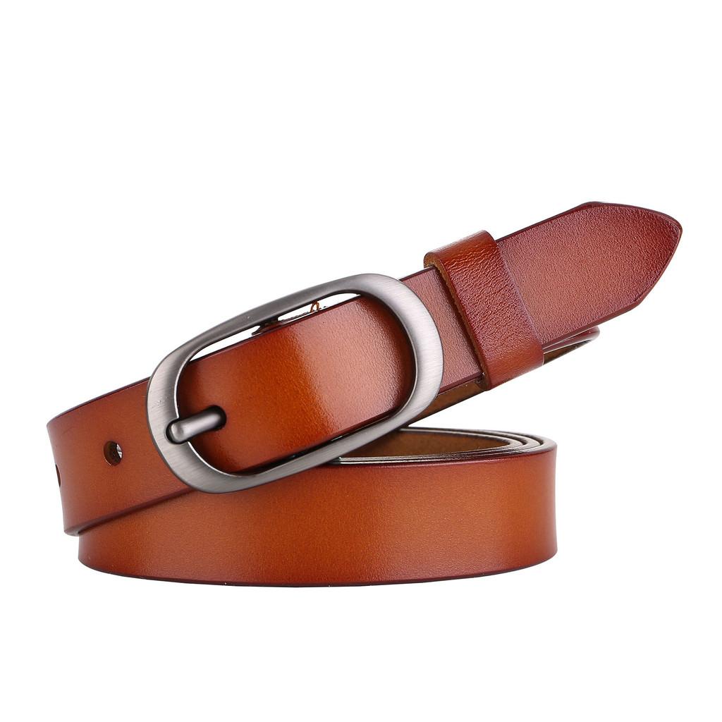 Elliptical Alloy Buckle Leather Women Belt For Fashion Casual Office Gift Use