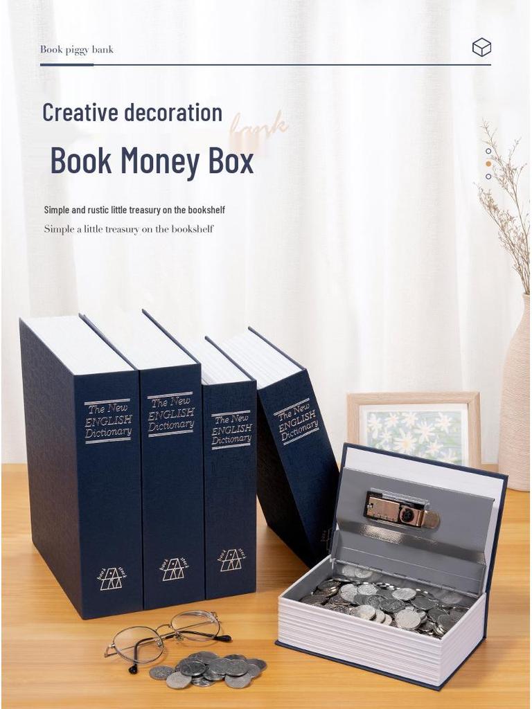 Book Piggy Bank Cabinet: Secure Password Safe for Kids 2025