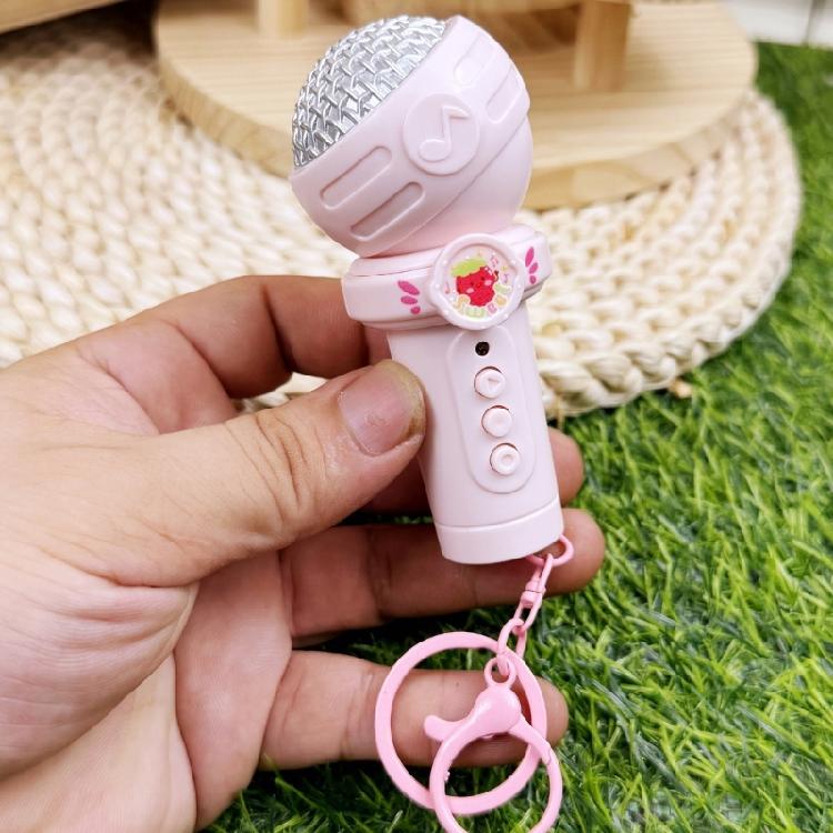 Kids Microphone Keychain Shape Recorder Pendant Reusable Recording Function Compactly Keyring Design Safe ABS Gift Item