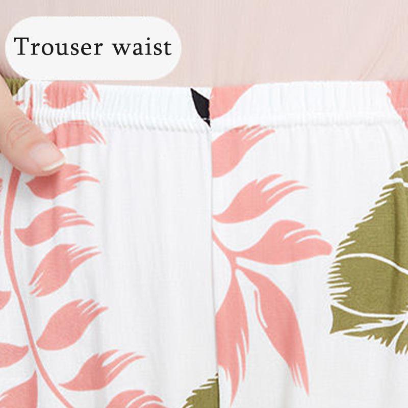 Pajama Women's Short Sleeved Summer Middle-aged and Elderly Spring and Autumn Styles Can Be Worn Externally As A Set of Home Clothing