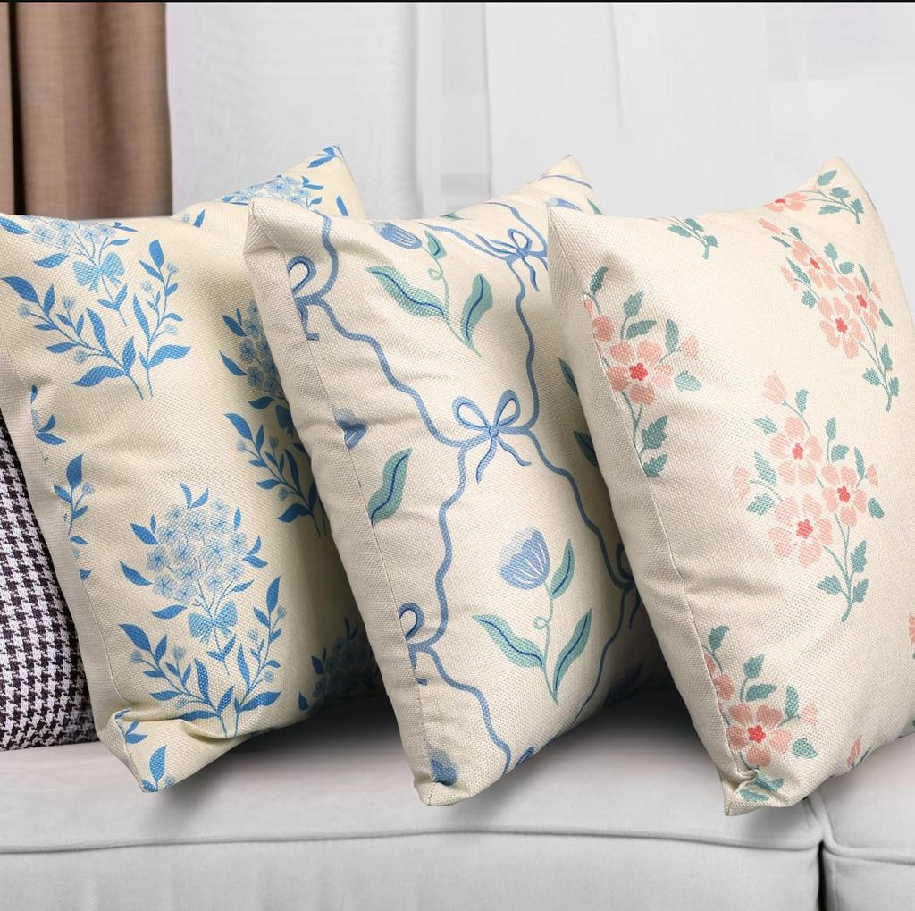 New Small and Fresh Floral Print Pillowcase Home Living Room Sofa Cushion Pillowcase