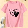 Good Night with Love Heart T Shirts Short Sleeve Kids Children's T-shirt Boys Girls Summer Spring Casual Top Tee Shirt