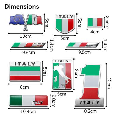 Auto Styling Emblem 3D Aluminium Italien Logo Flaggen Aufkleber Dekoration Zubehör Für Fiat 500 Abarth Punto Panda Bravo Tipo Ducato