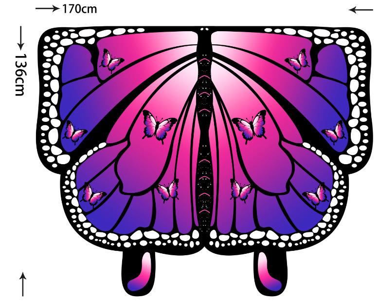 Butterfly Cloak Gradient Halloween Dance Shawl Wings