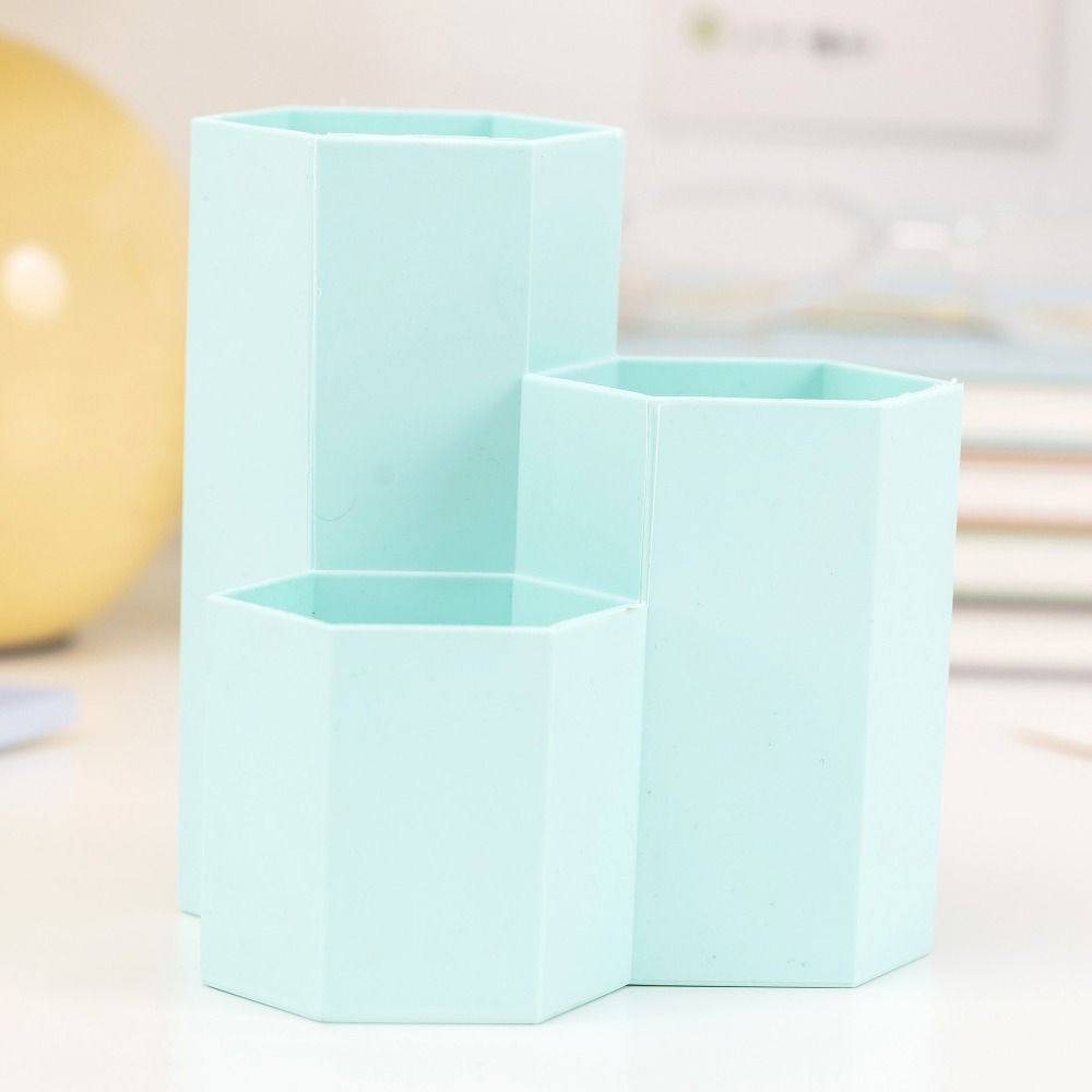 Large-capacity Pencil Case 3-Grid Desktop Organizer Multifunctional Pen Holder Student