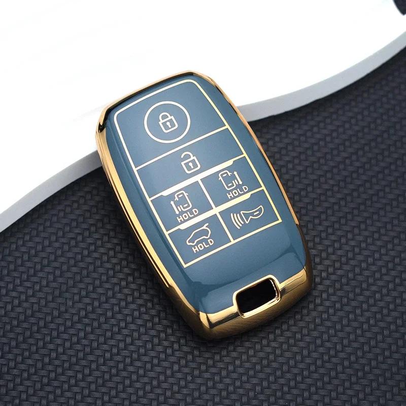 6 Buttons Remote Control Shell Fob Key Case Protection Skin for KIA Sedona Grand Carnival Sorento TPU Car Key Cover Holder