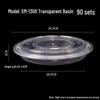 1000ml Round Transparent Plastic Takeaway Food Container with Lid