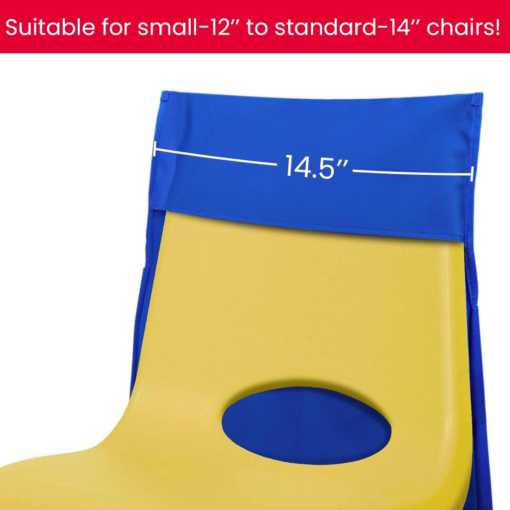 Godery Chairback Buddy Pocket Chart,Storage Canvas Seatback Stuff Storage Pocket - Home, Classroom, Group Team Organizers for Child (Red)