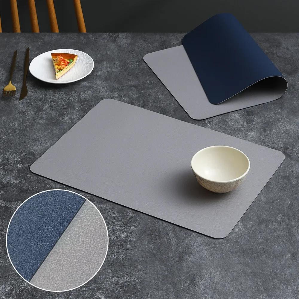 Thermal Insulation Mat PVC Double-sided Leather Dining Table Mat Desktop Decoration Home Dining Plate Mat Anti Slip Bowl Mat