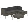 Vidaxl 5-Cz. Garden Lounge Set, Cushions, Grey, Rattan PE