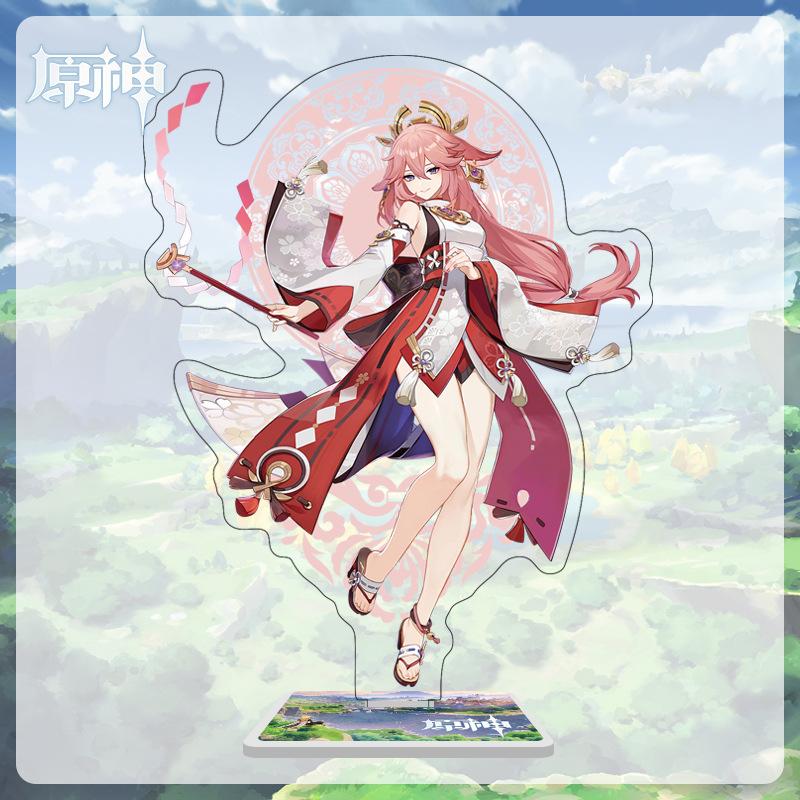 16cm Height  Acrylic Large Stand-up Display Featuring Characters From Mondstadt, Liyue, and Inazuma In Genshin Impact
